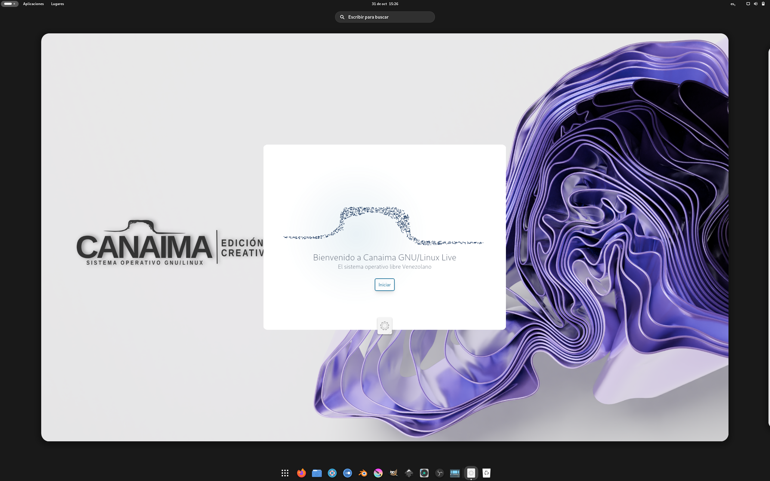 Canaima desktop screenshot: 8.2 creativo