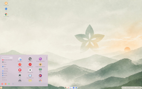 CaramOS desktop screenshot: Distribution overview