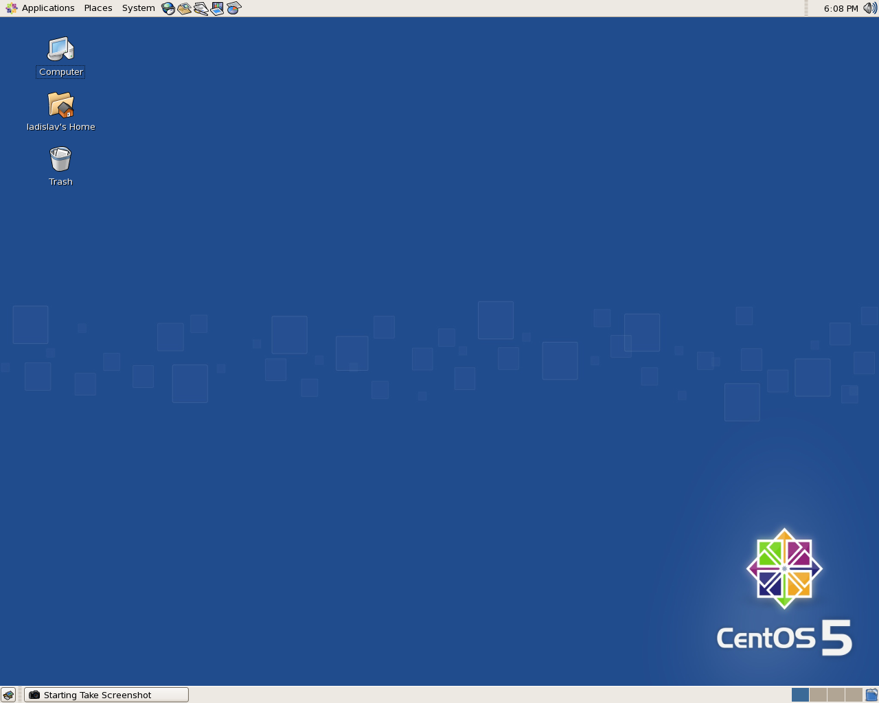 CentOS desktop screenshot: 5.0