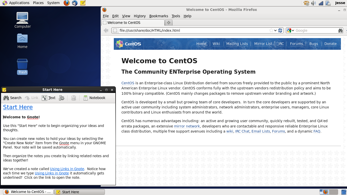 CentOS desktop screenshot: 6.3 apps