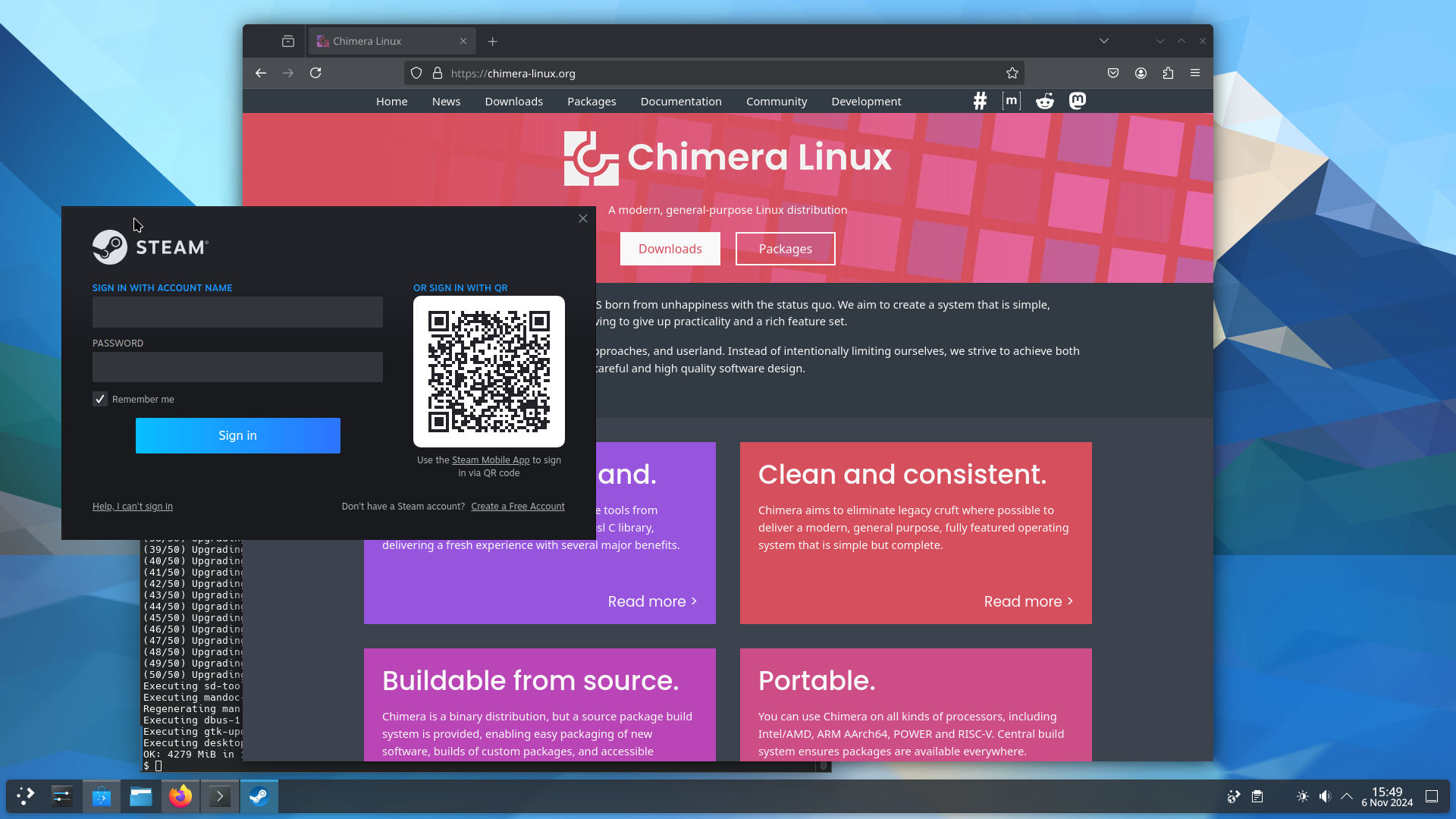Chimera desktop screenshot: 20241027 firefox