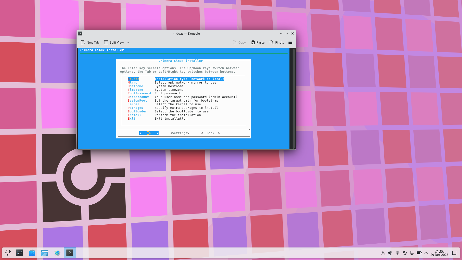 Chimera desktop screenshot: 20251220 installer