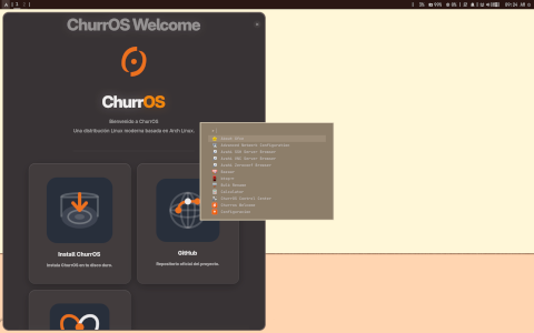 ChurrOS desktop screenshot: Distribution overview