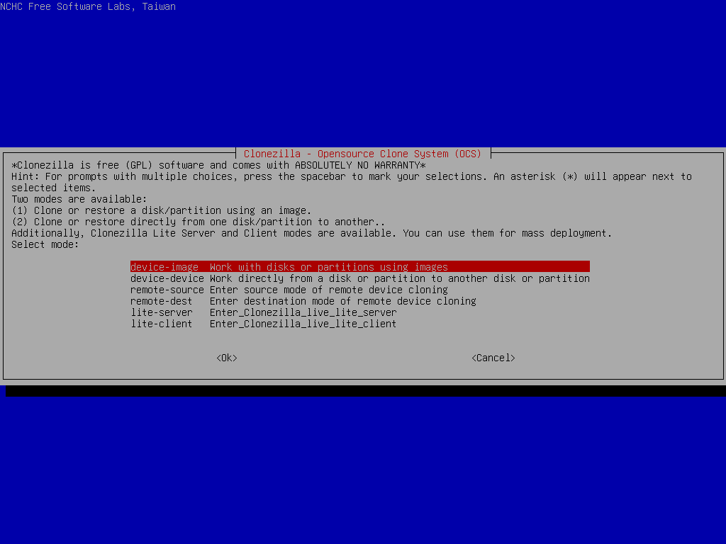 Clonezilla desktop screenshot: 3.3.3 15