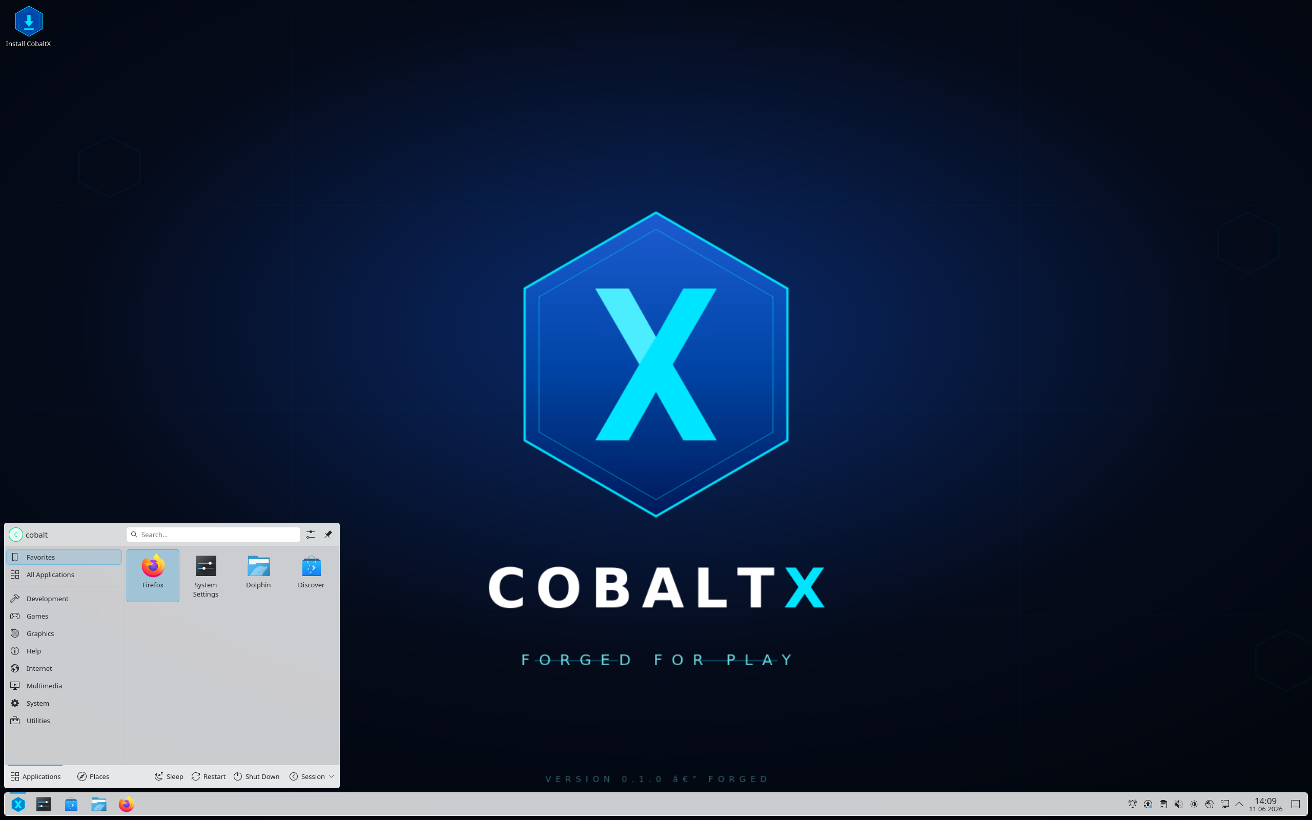CobaltX desktop screenshot: 0.1.0