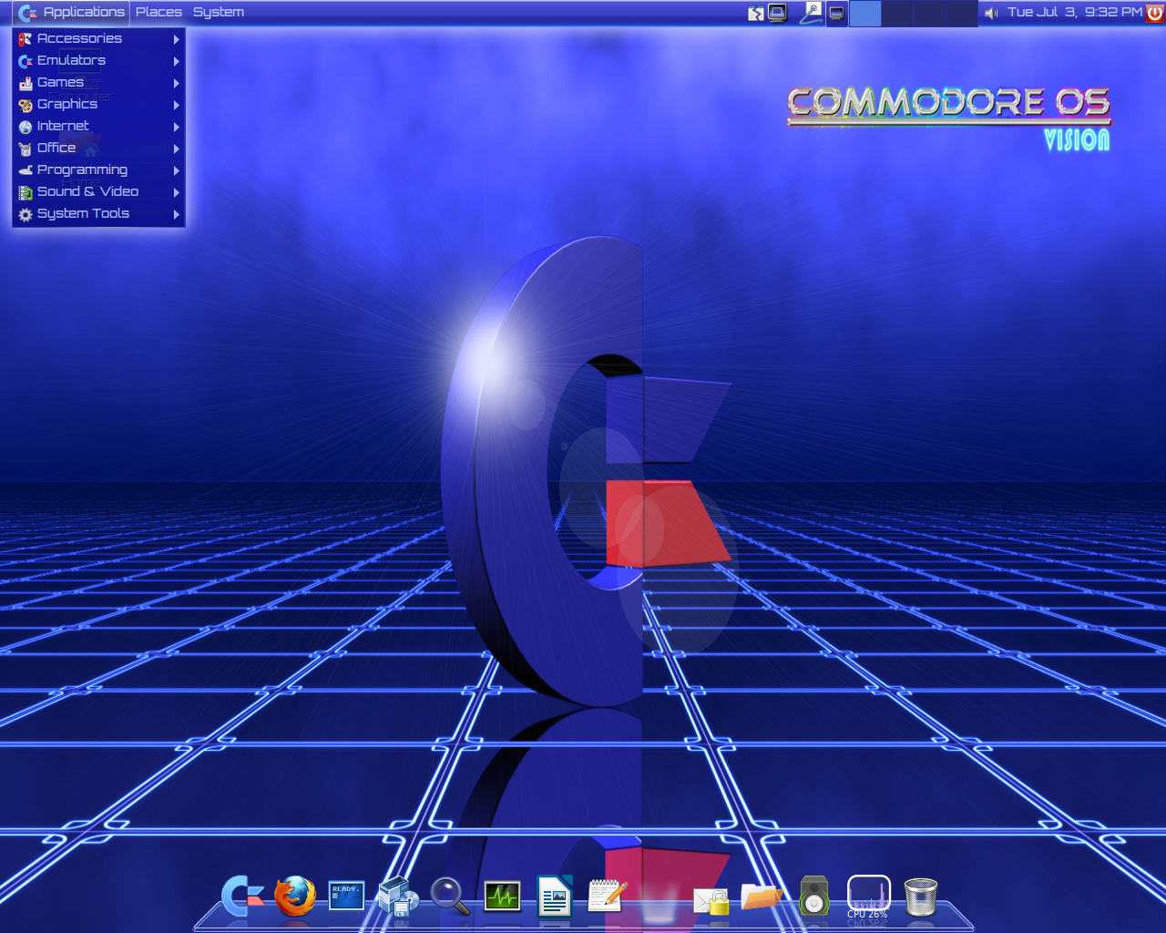 Commodore desktop screenshot: 1.0 beta9
