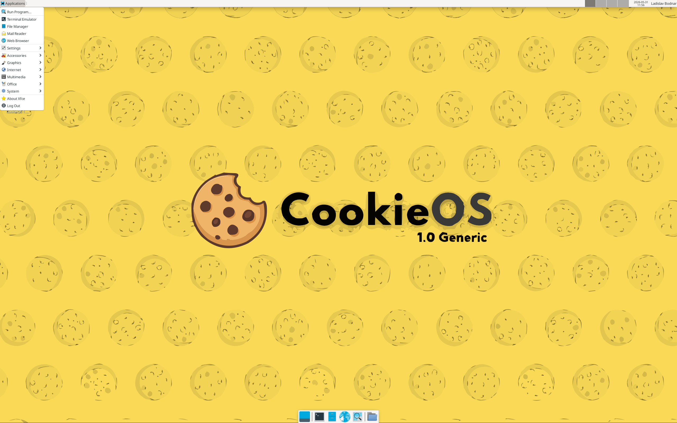 CookieOS desktop screenshot: 1.0.3