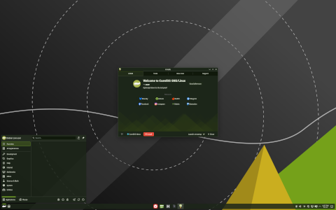 CuerdOS desktop screenshot: Distribution overview