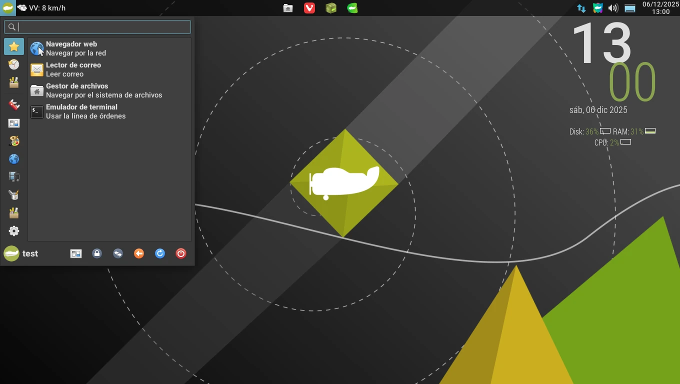 CuerdOS desktop screenshot: 2.0