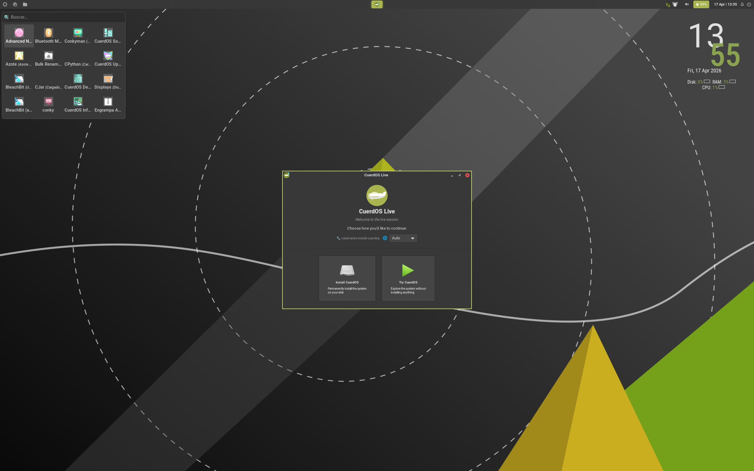 CuerdOS desktop screenshot: 2.1 labwc