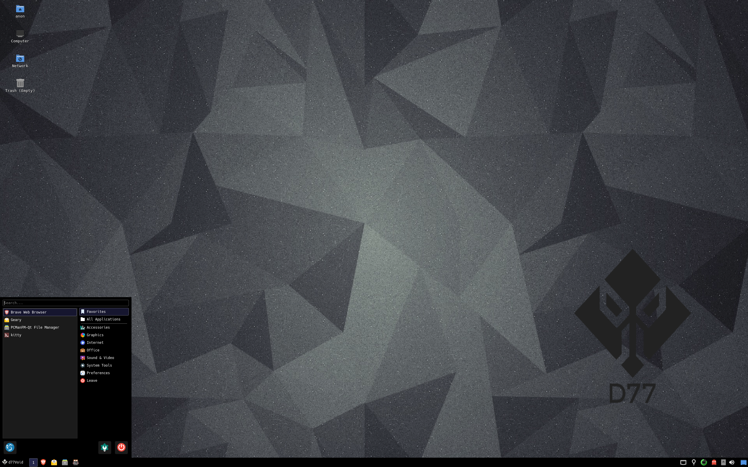d77void desktop screenshot: 20251028 lxqt