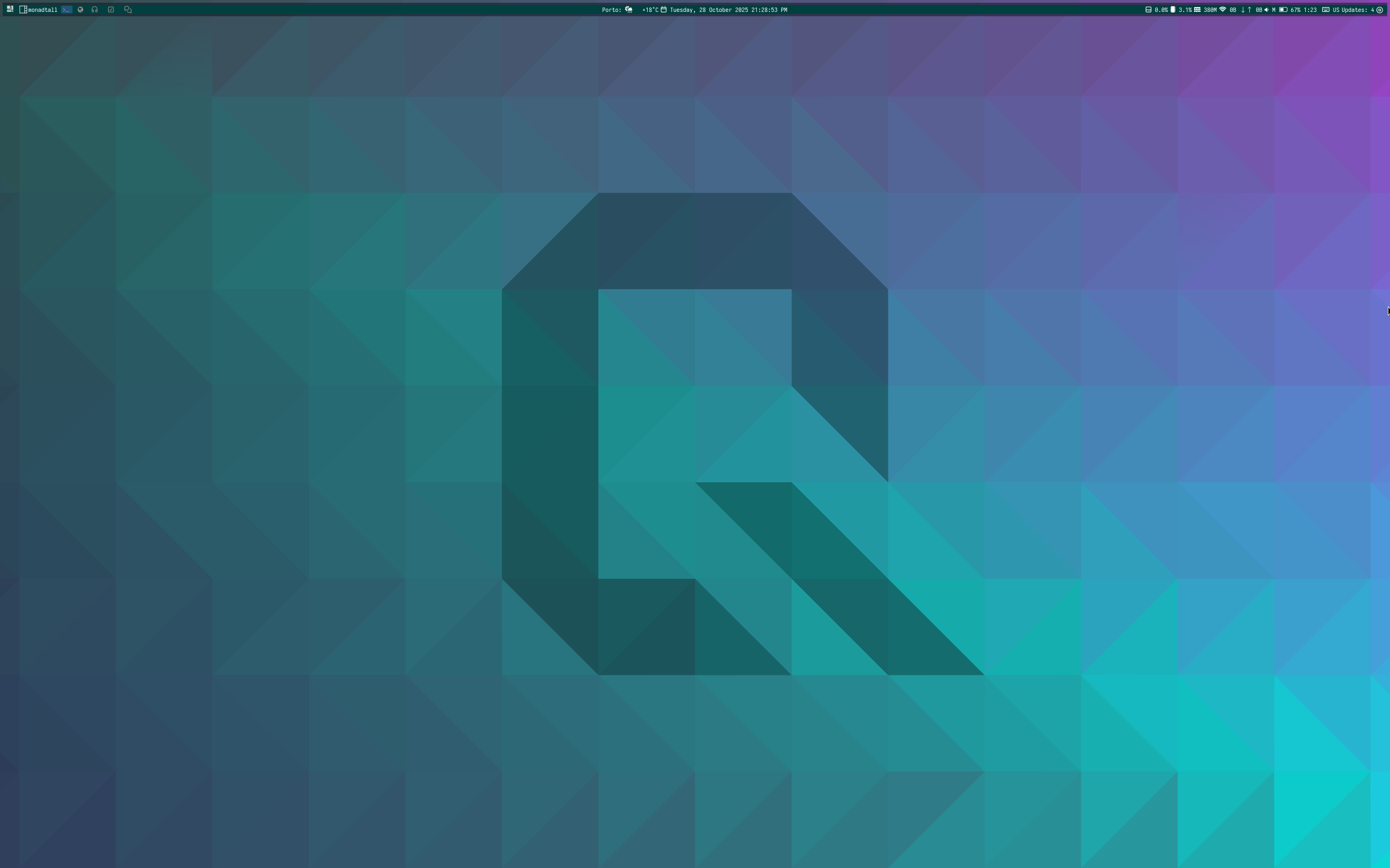 d77void desktop screenshot: 20251028 qtile