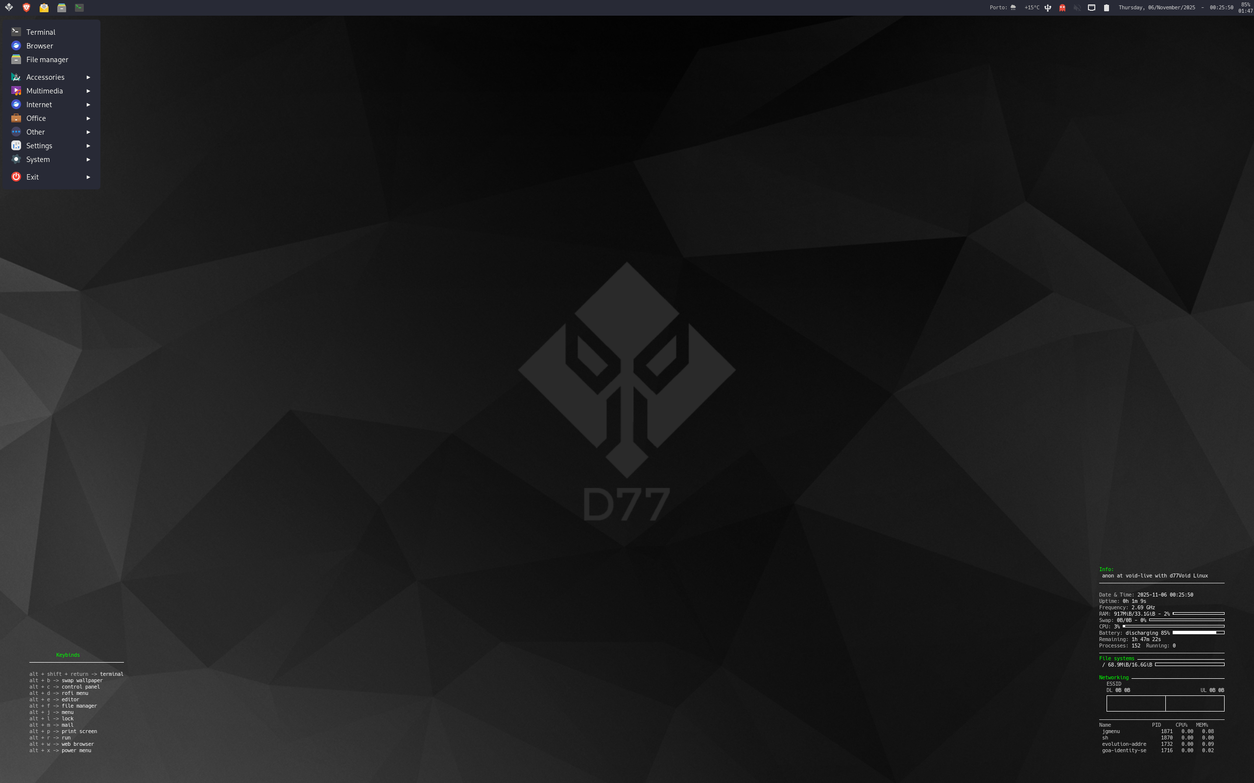d77void desktop screenshot: 20251102 openbox