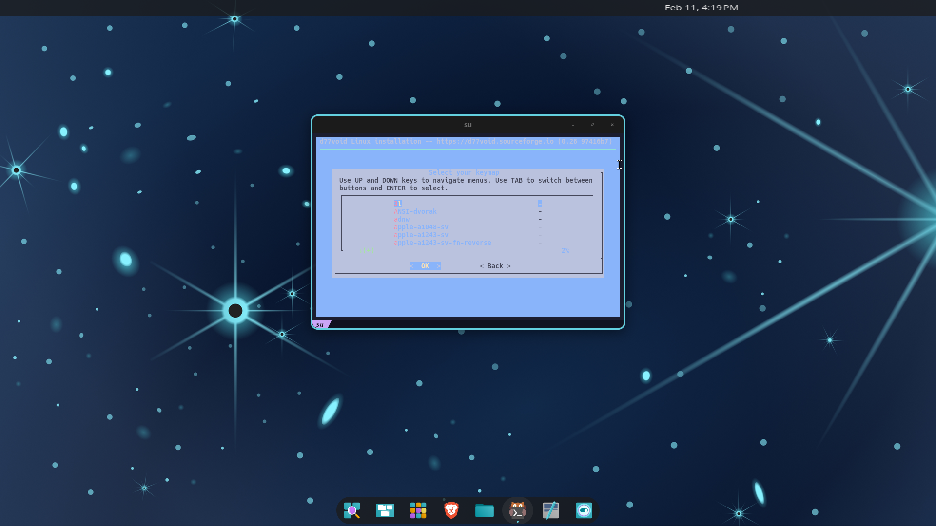 d77void desktop screenshot: 2026 installer
