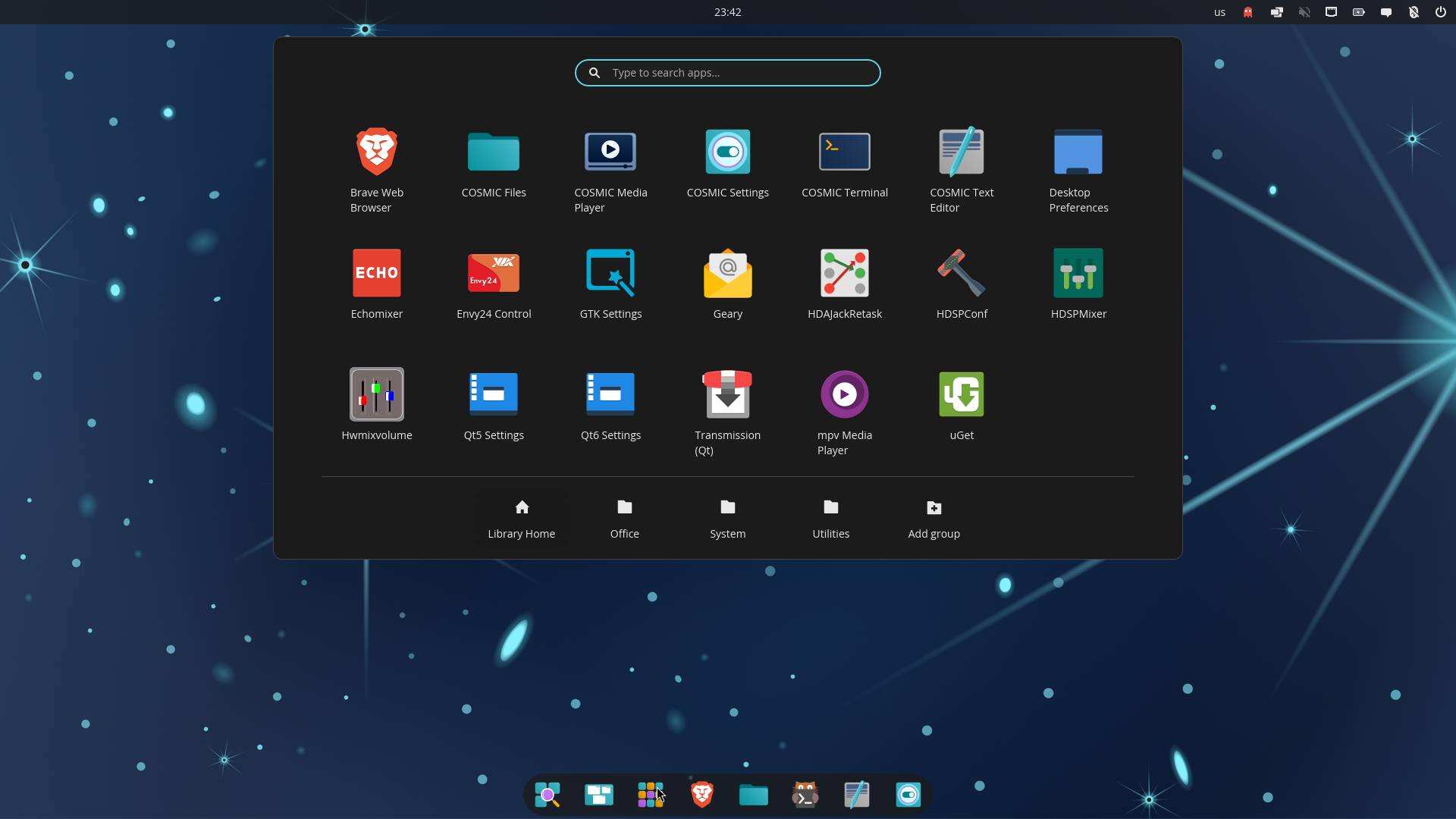 d77void desktop screenshot: 2026 menu