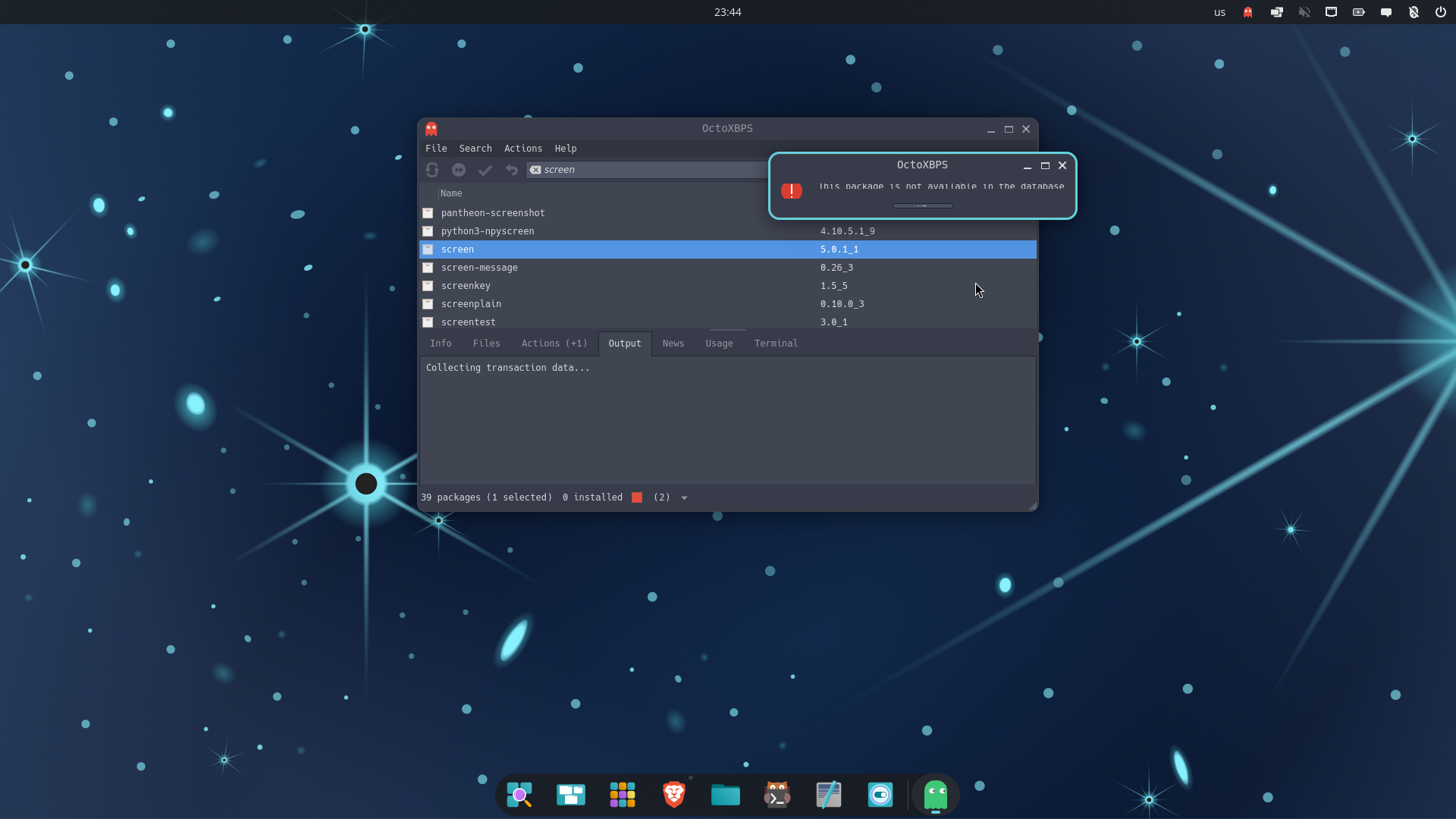 d77void desktop screenshot: 2026 octoxbps