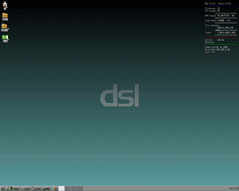 Damn Small desktop screenshot: Distribution overview
