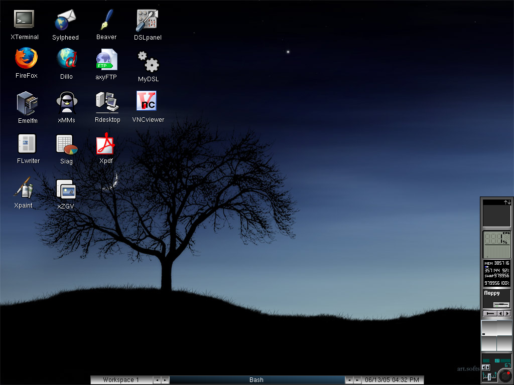 Damn Small desktop screenshot: 1.2