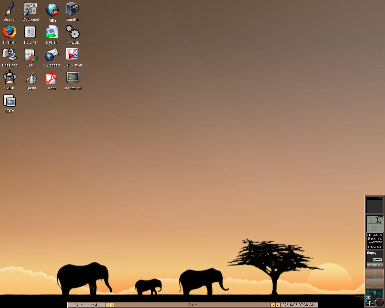 Damn Small desktop screenshot: 1.3