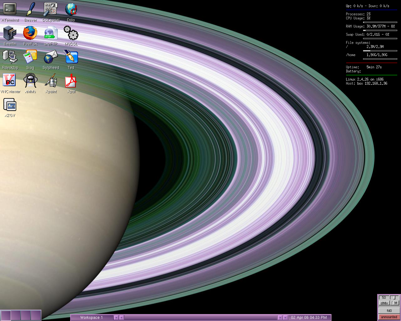 Damn Small desktop screenshot: 2.3