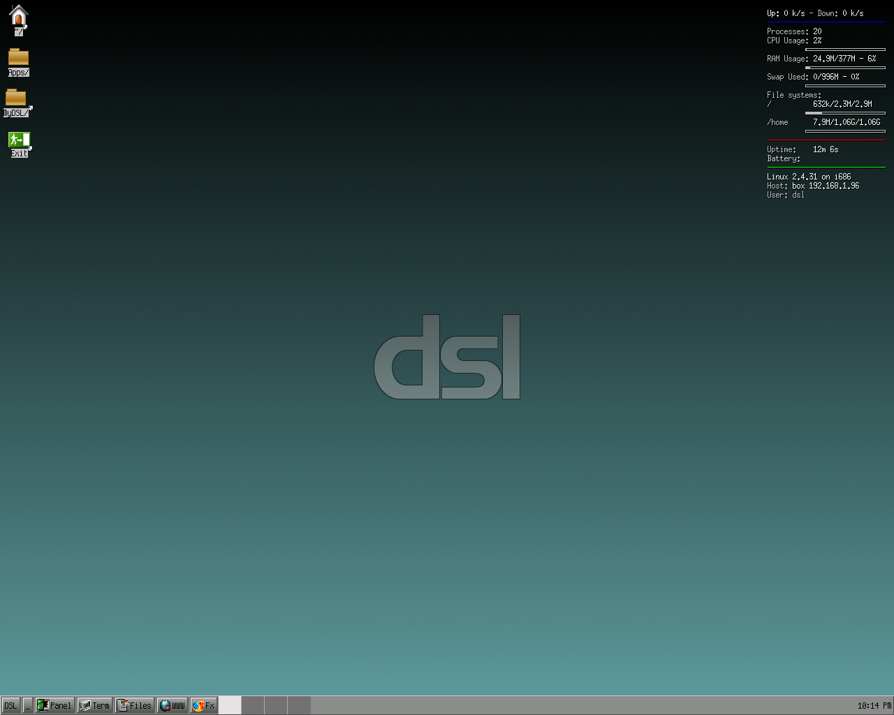 Damn Small desktop screenshot: 4.4