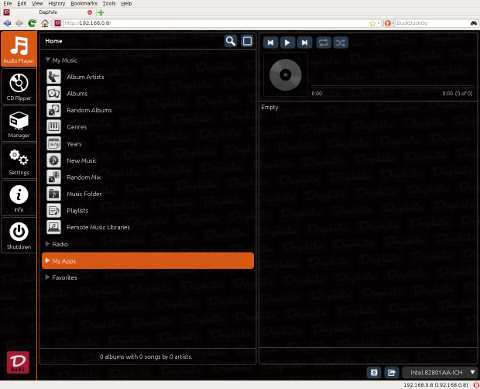 Daphile desktop screenshot: Distribution overview