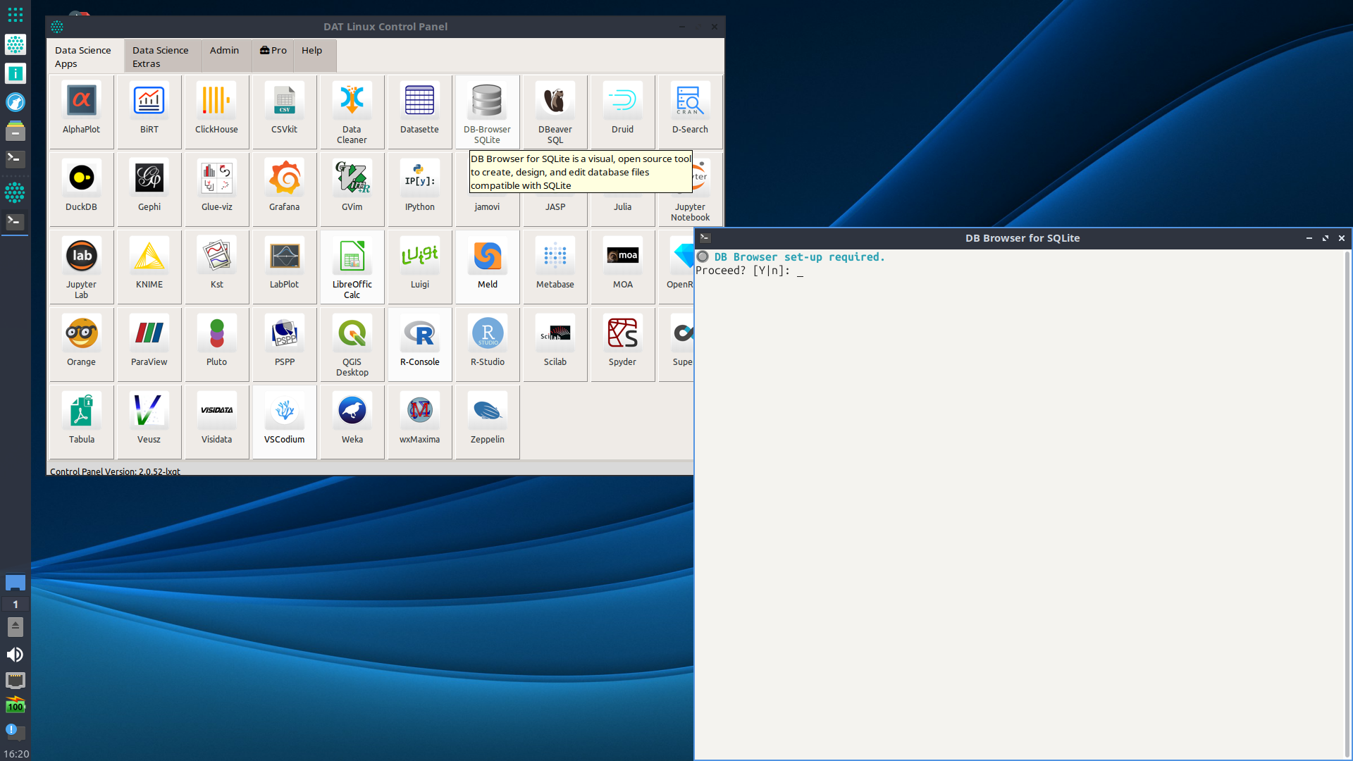 DAT desktop screenshot: 2.0 dat apps