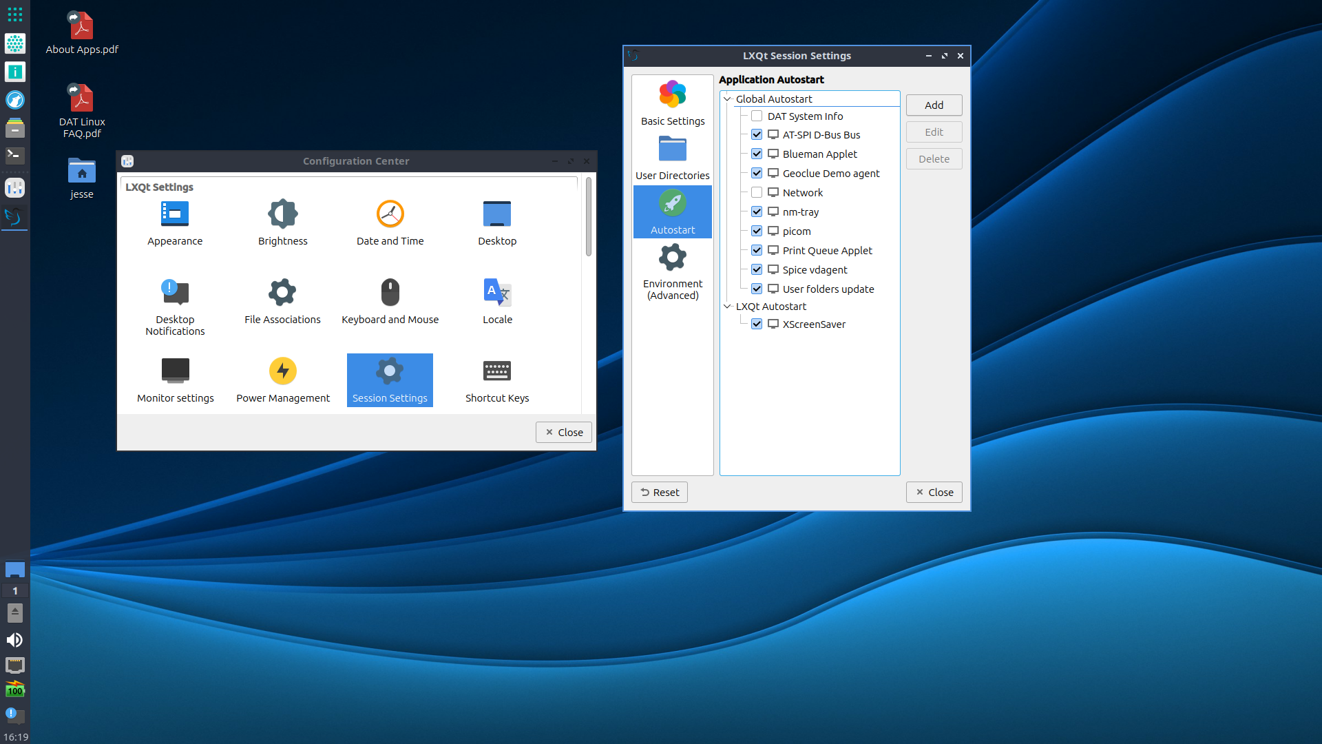 DAT desktop screenshot: 2.0 settings