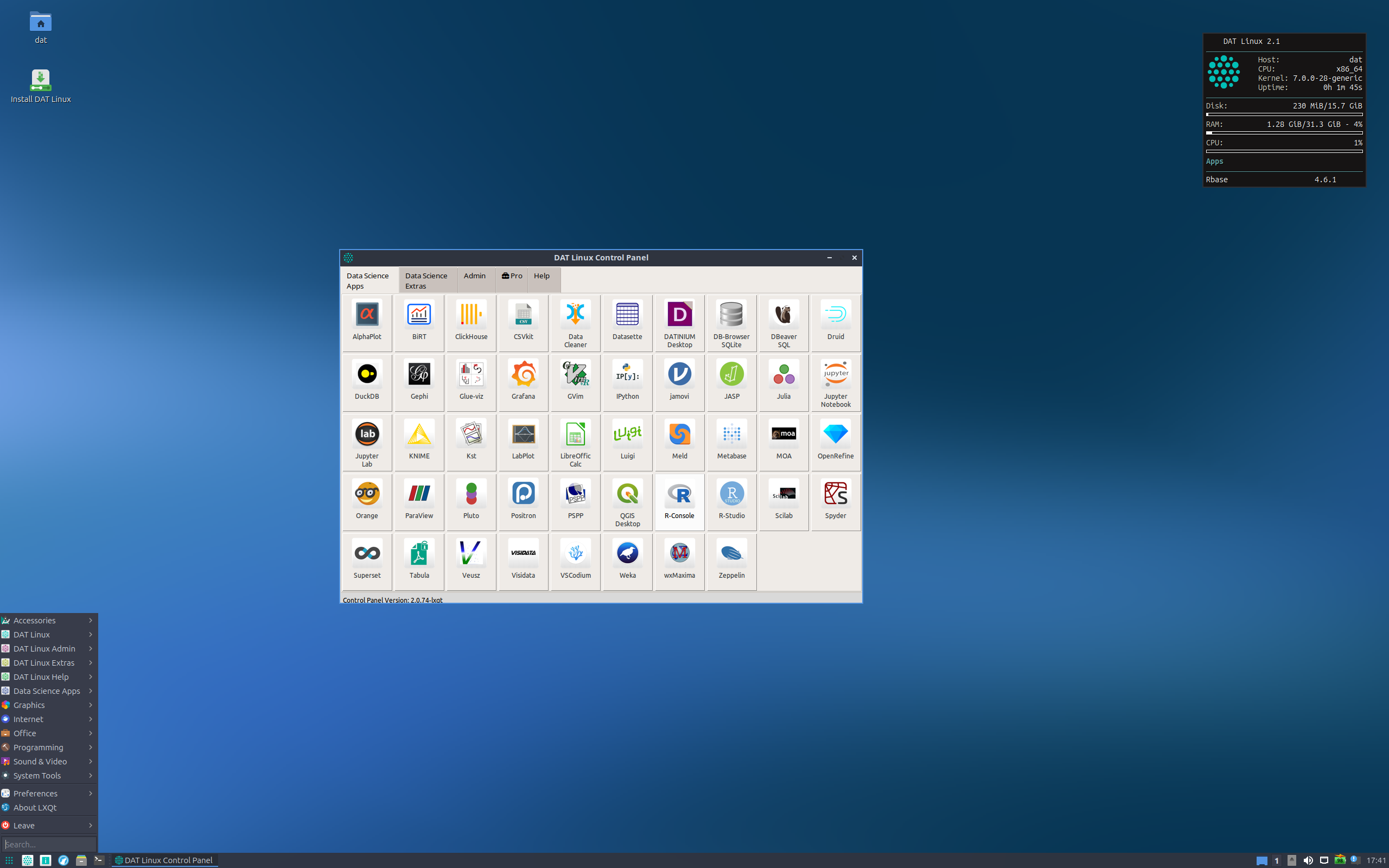 DAT desktop screenshot: 2.1 lxqt