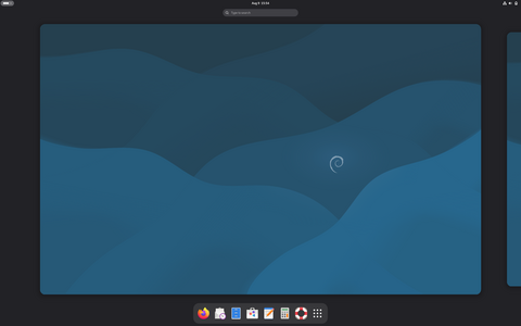 Debian desktop screenshot: Distribution overview