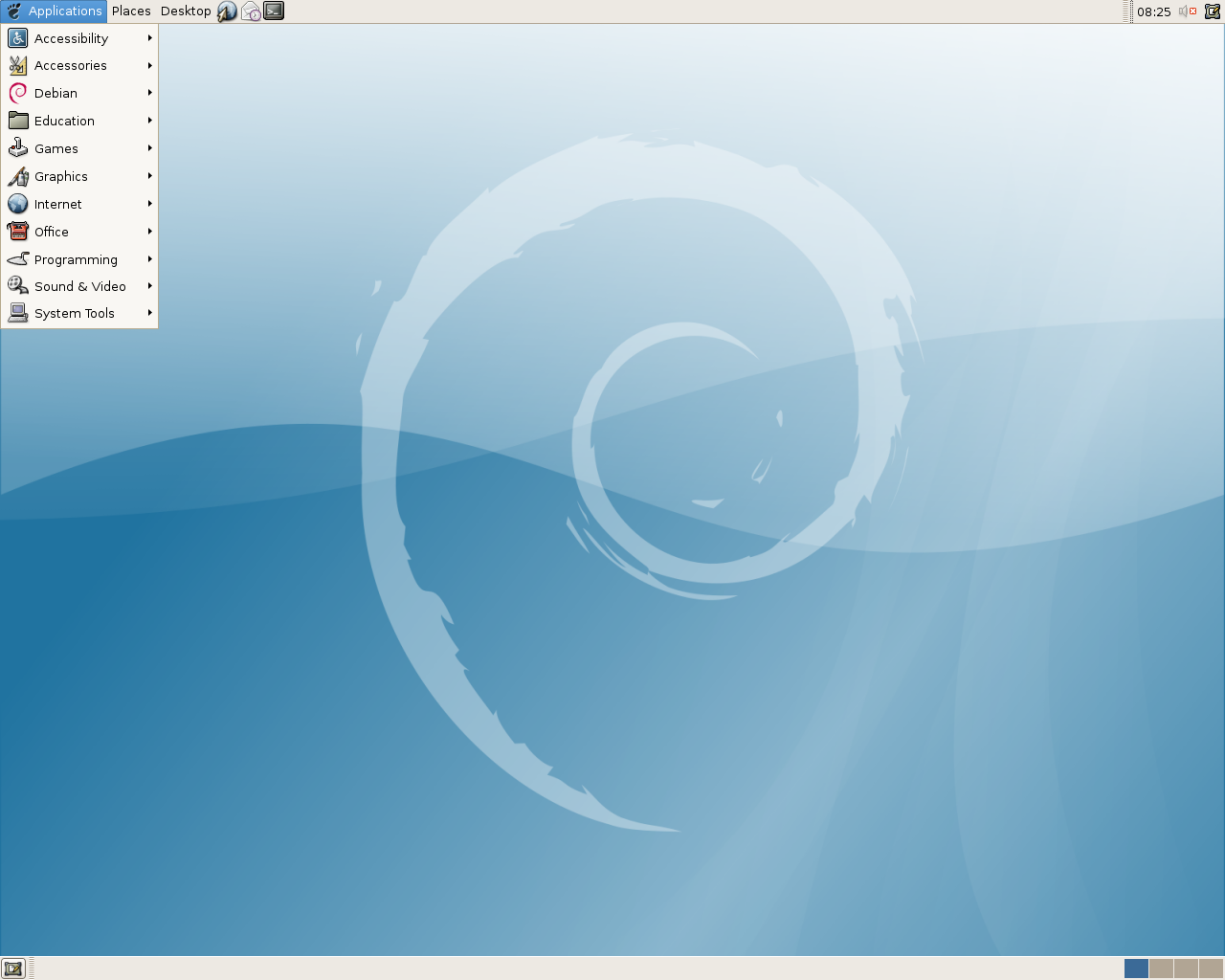 Debian desktop screenshot: 4.0