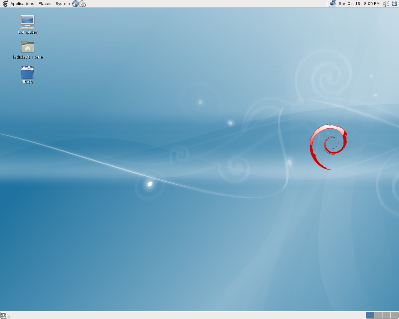 Debian desktop screenshot: 5.0 newartwork