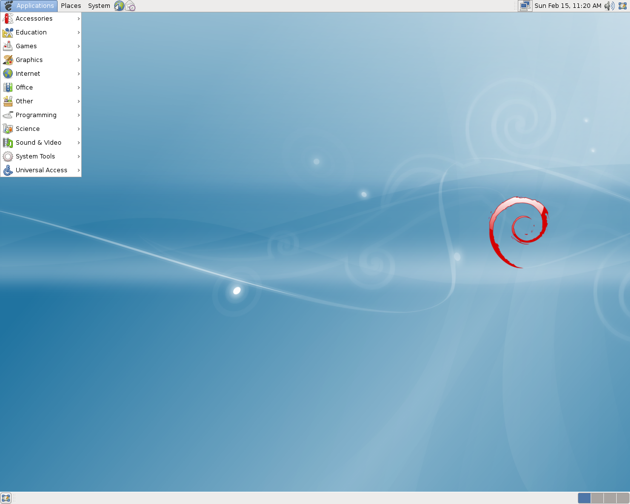 Debian desktop screenshot: 5.0