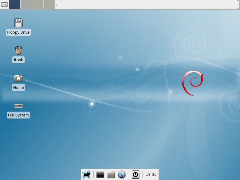 Debian desktop screenshot: 501 xfce desktop