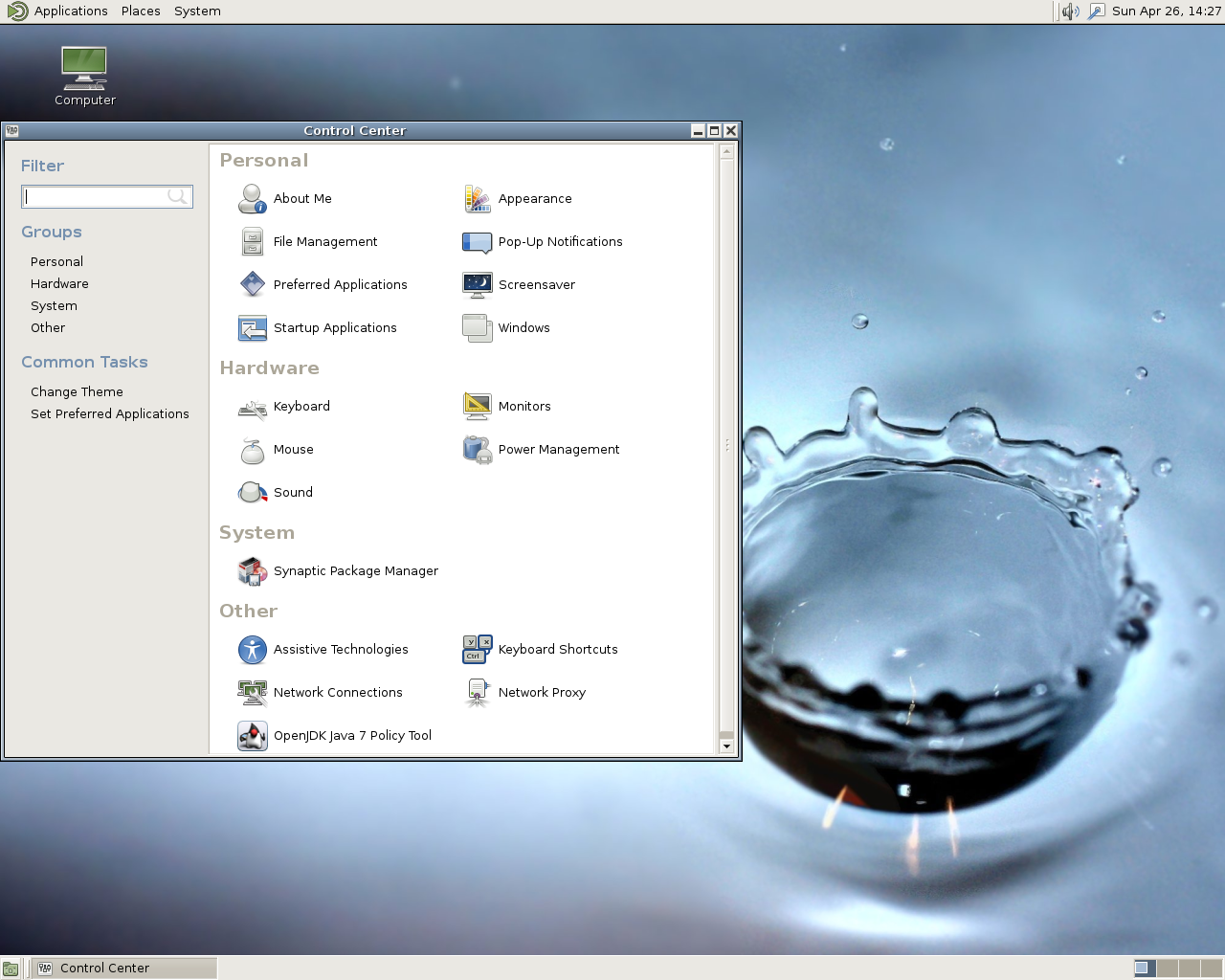 Debian desktop screenshot: 8.0 settings