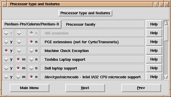 Debian desktop screenshot: xconfig