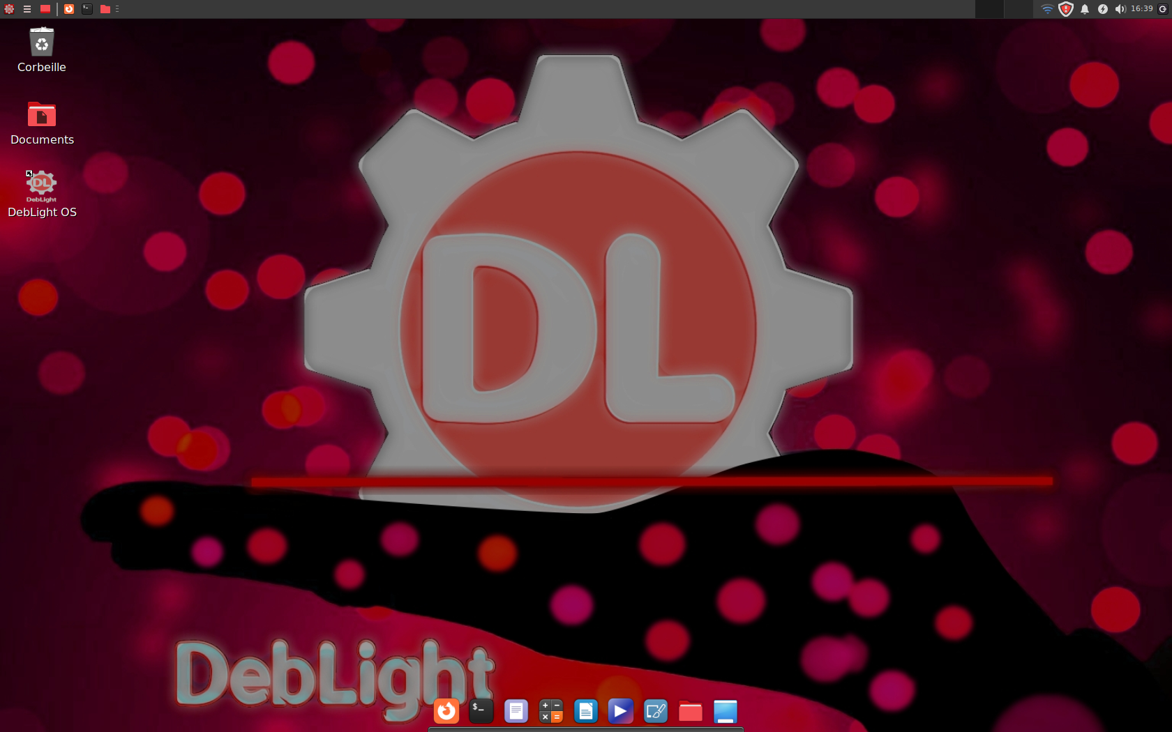 DebLight desktop screenshot: 1 lxde