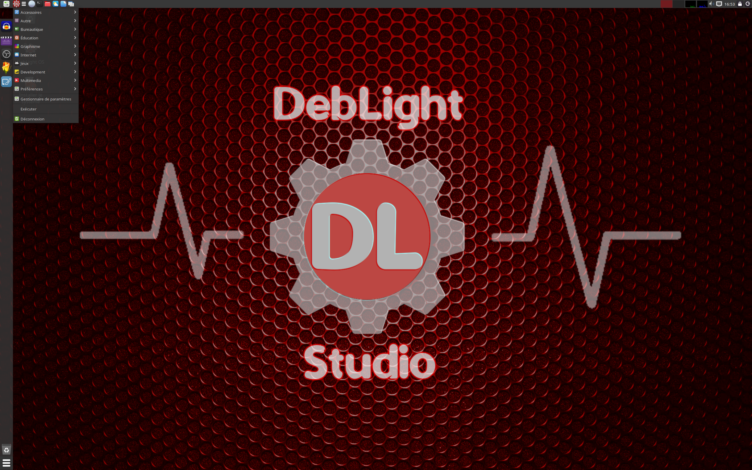 DebLight desktop screenshot: 2.13.1 studio