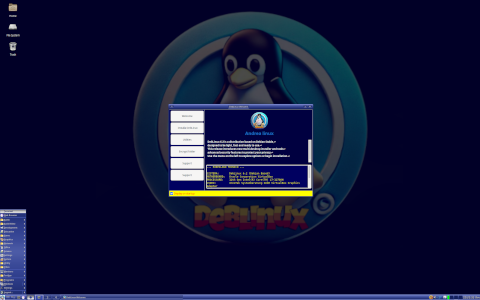 Deblinux desktop screenshot: Distribution overview