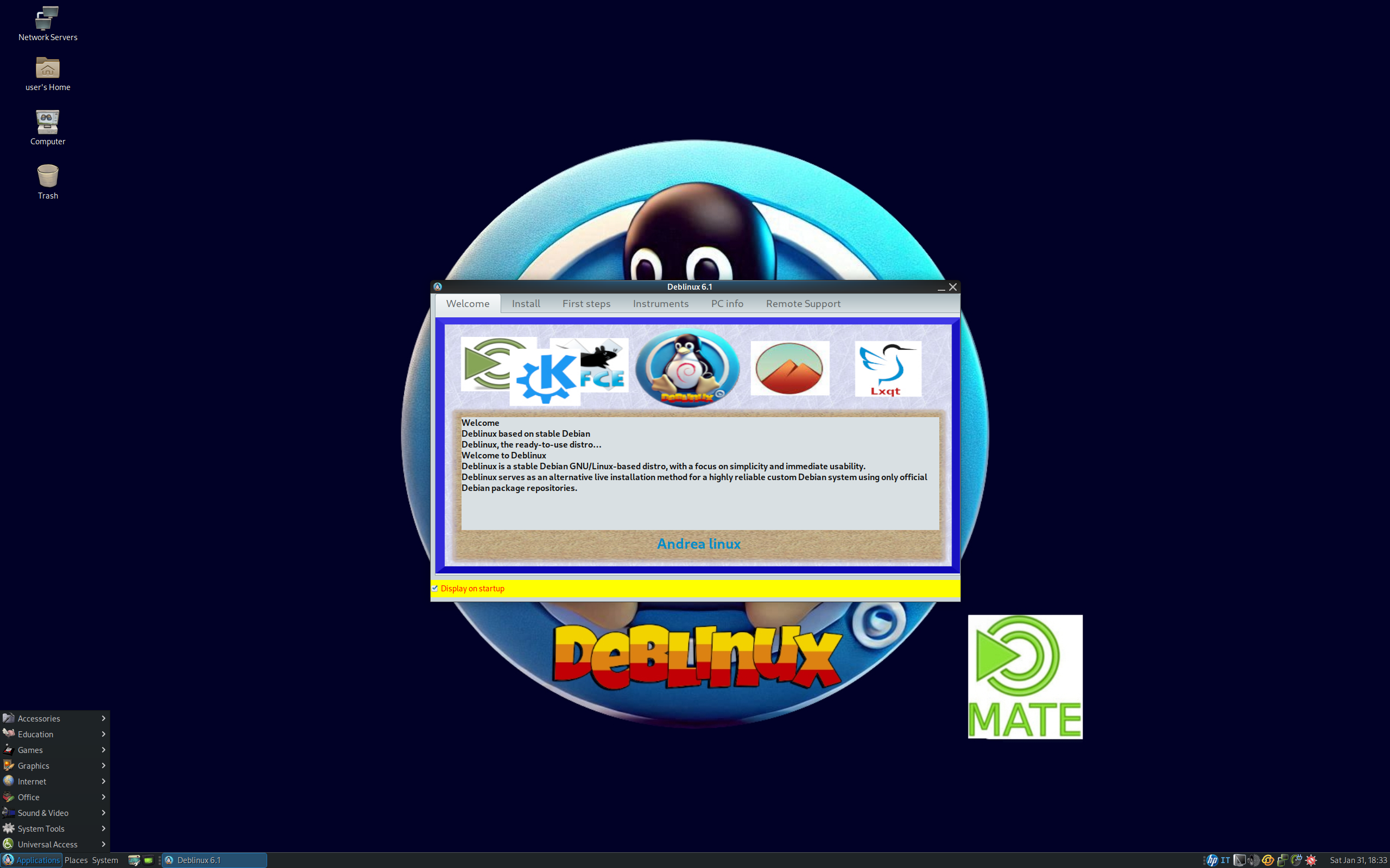 Deblinux desktop screenshot: 6.1