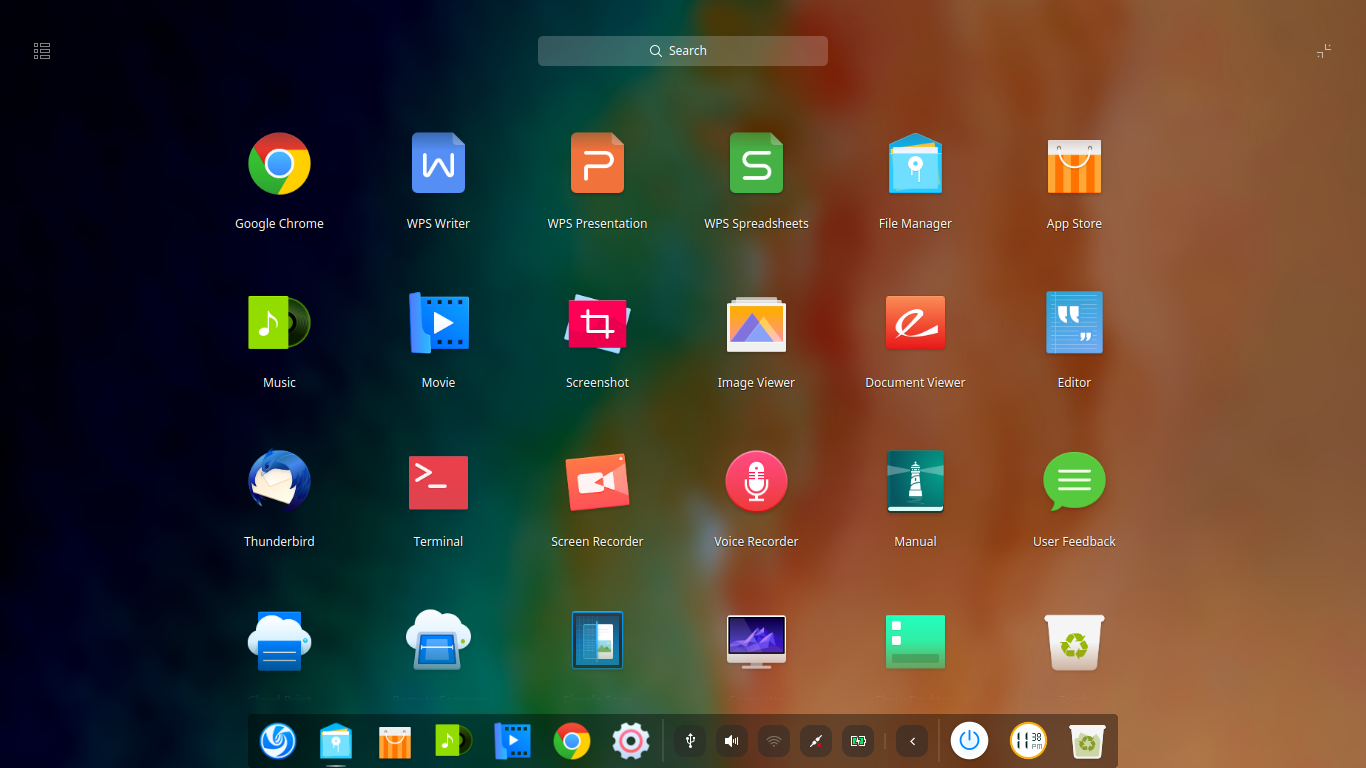 deepin desktop screenshot: 15.11 application overview