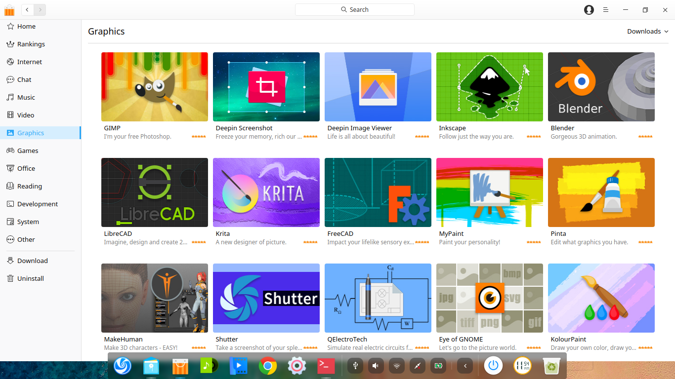 deepin desktop screenshot: 15.11 deepin store