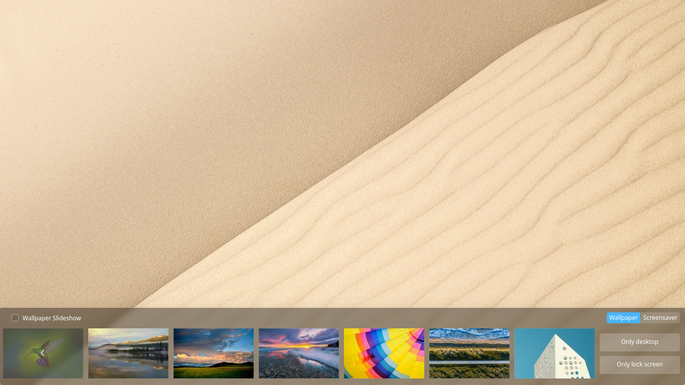 deepin desktop screenshot: 15.11 wallpaper change