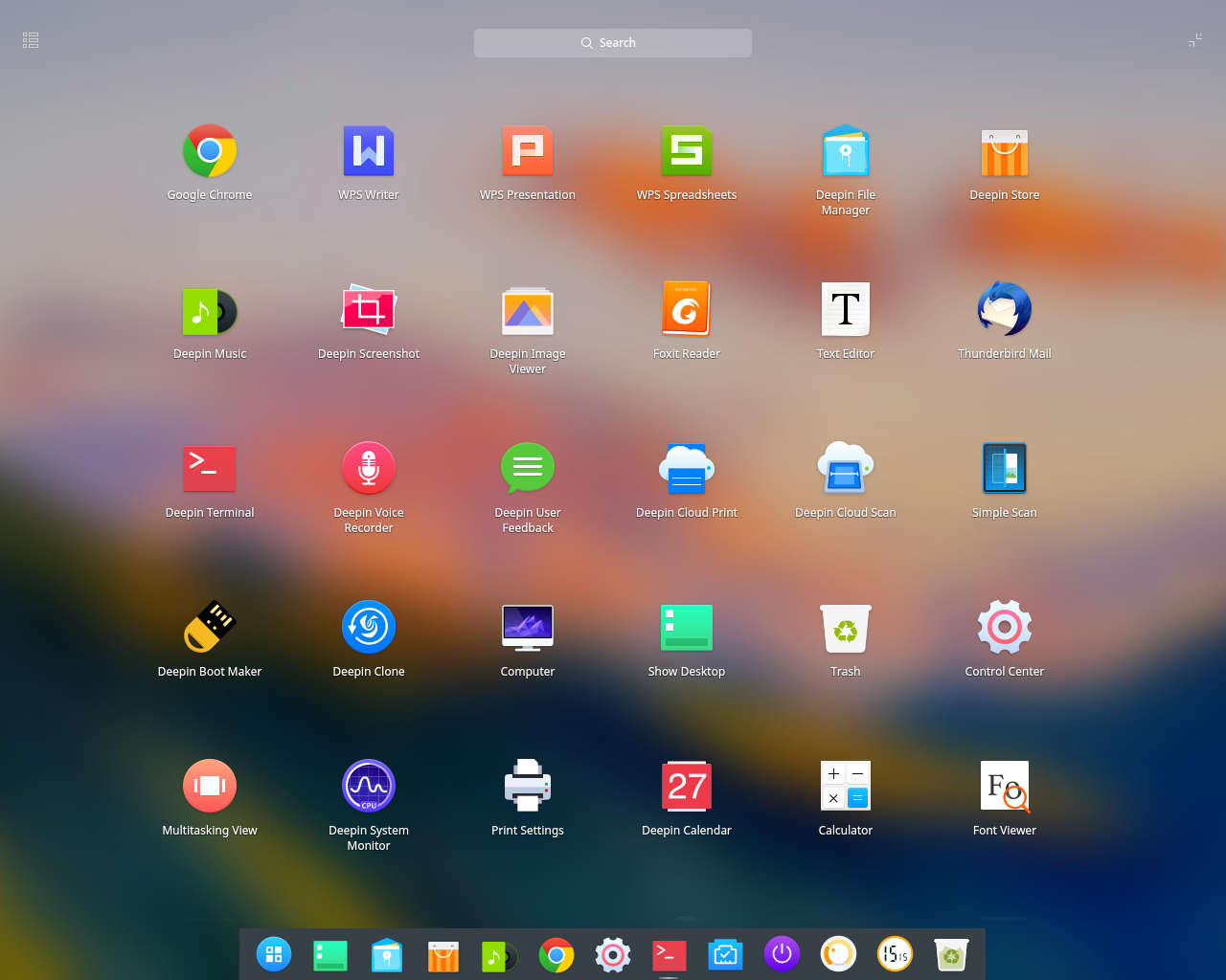 deepin desktop screenshot: 15.5 apps