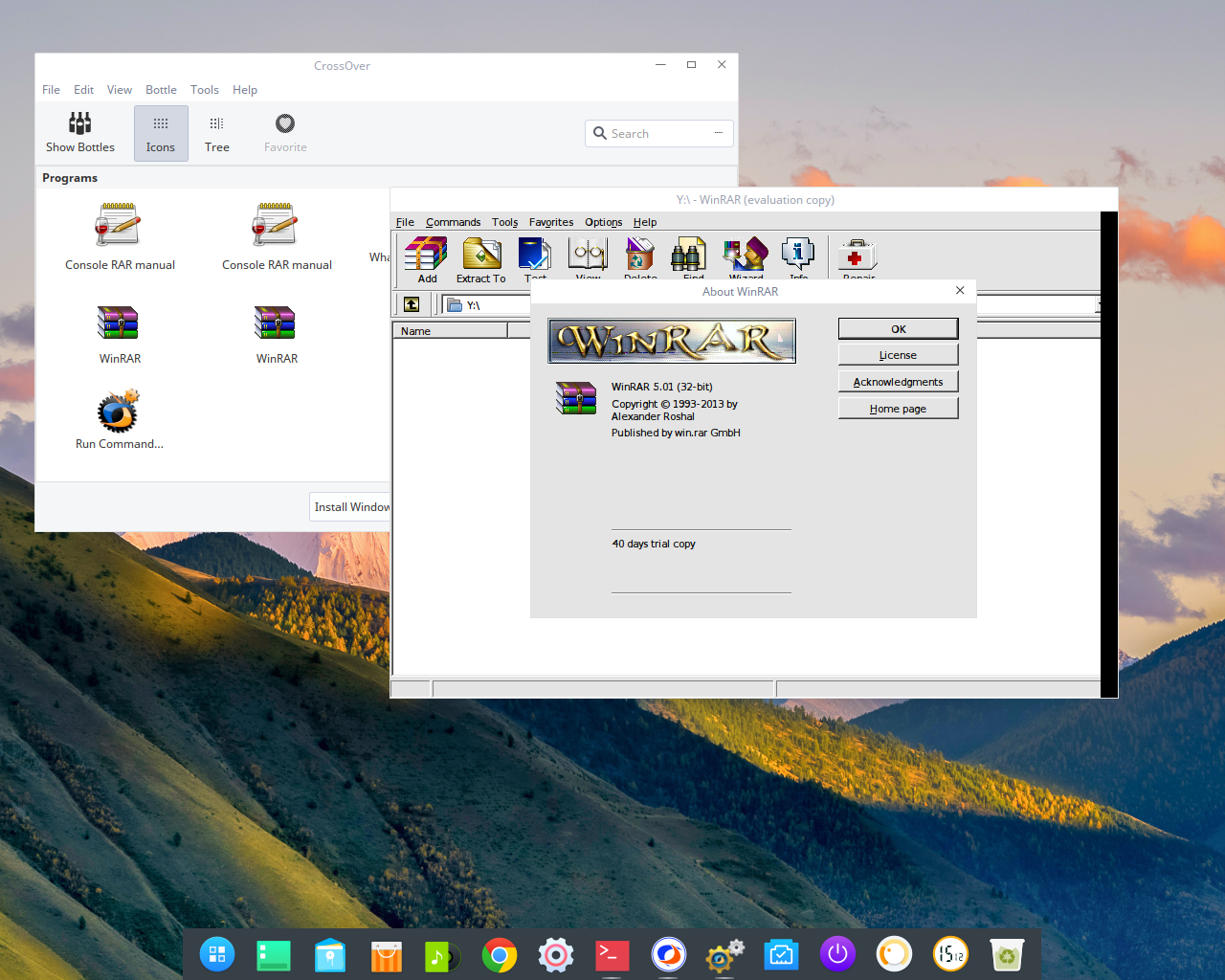 deepin desktop screenshot: 15.5 crossover