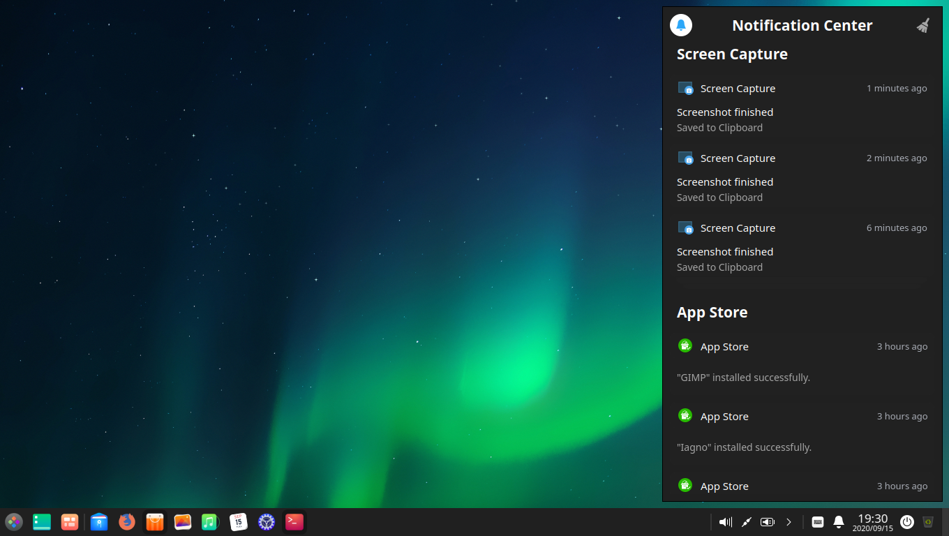 deepin desktop screenshot: 20 notifications