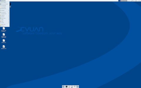 Devuan desktop screenshot: Distribution overview