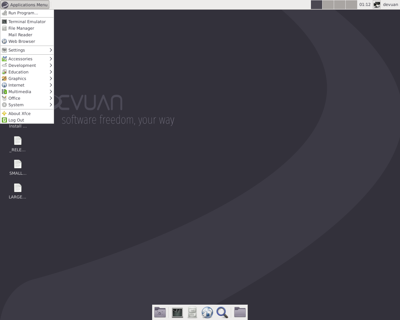 Devuan desktop screenshot: 2.0.0