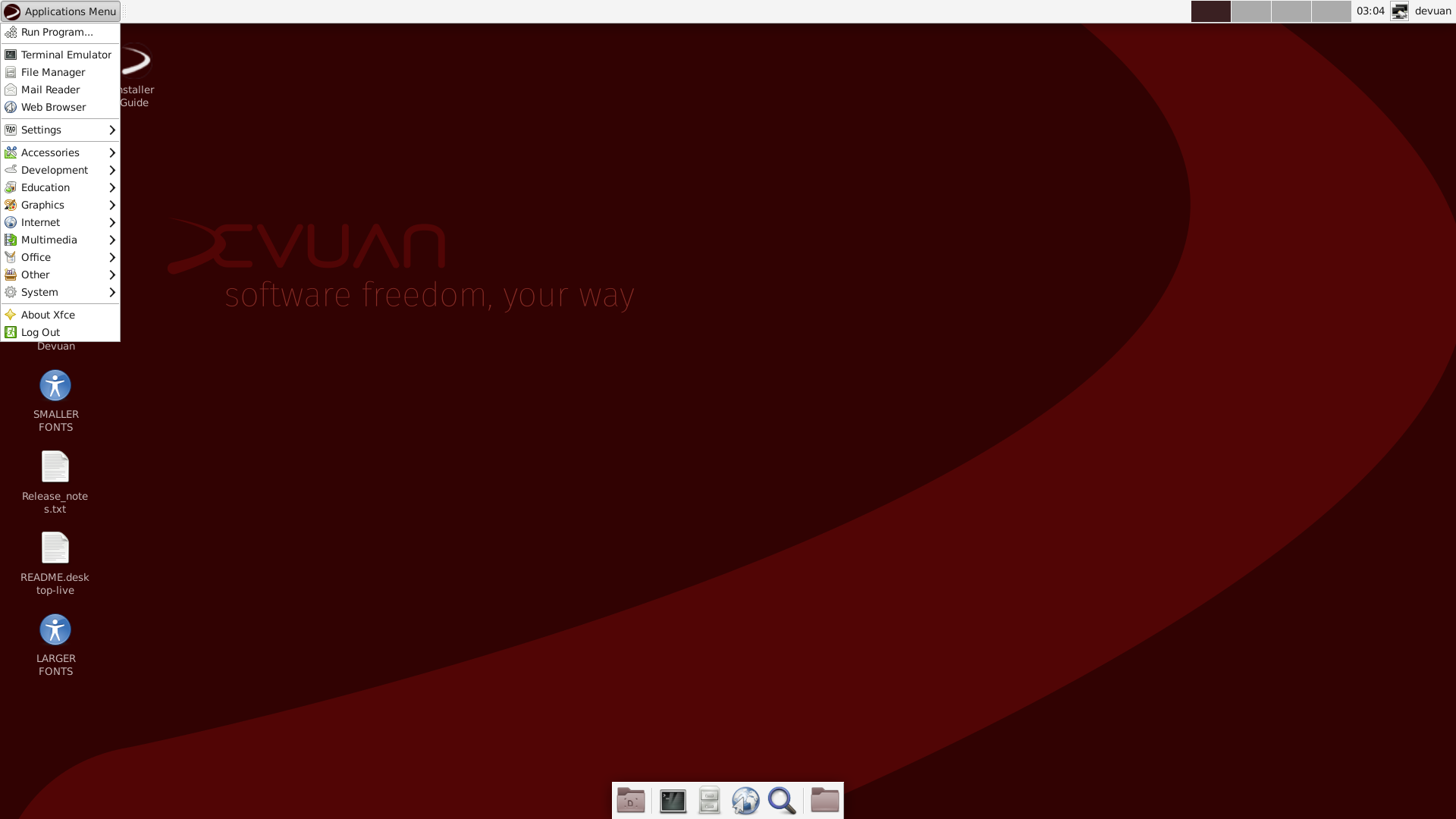 Devuan desktop screenshot: 3.0.0