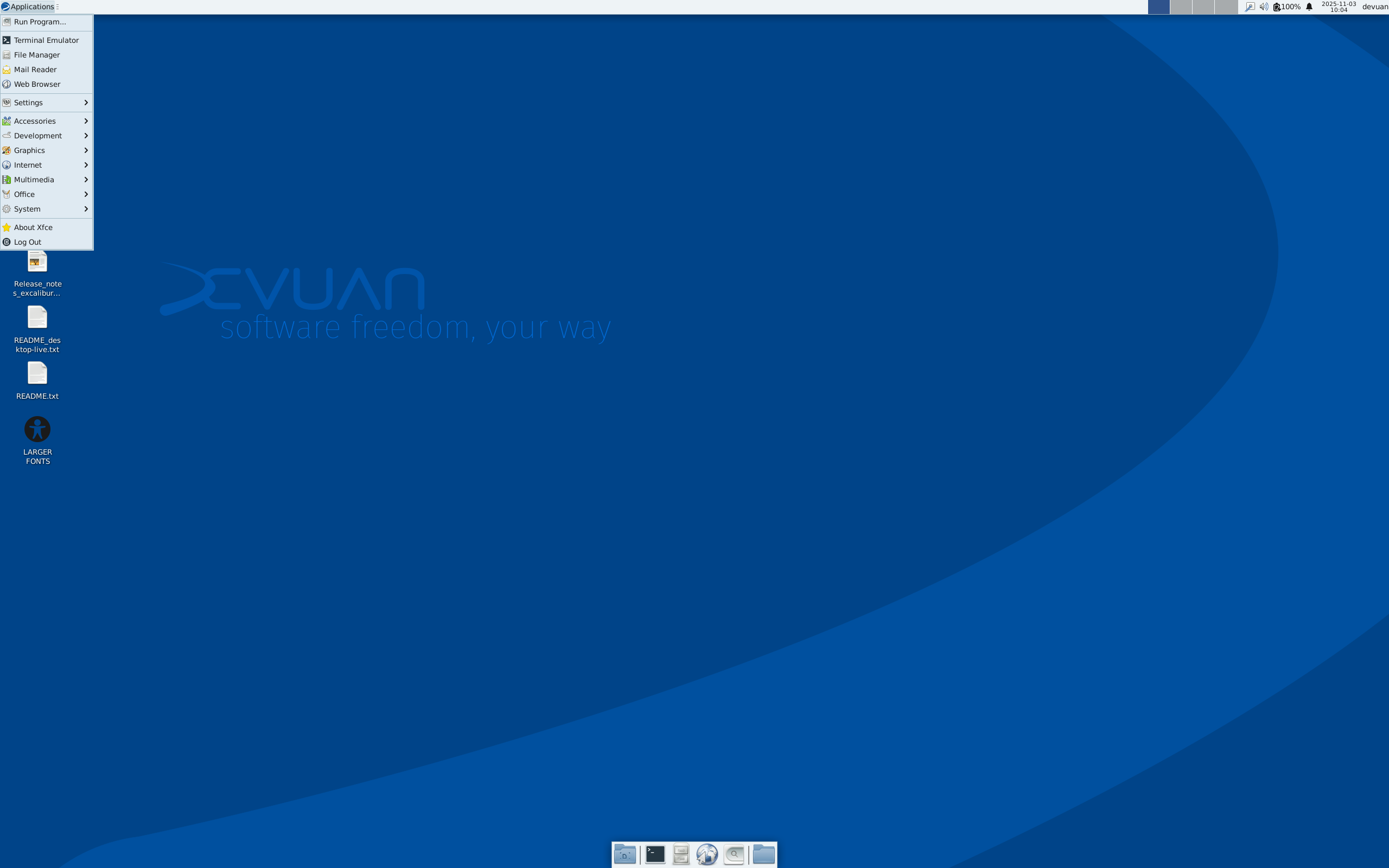 Devuan desktop screenshot: 6.0.0